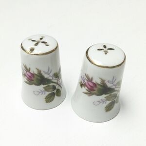 Vintage Porcelain Floral Small Made In Japan Salt and Pepper Shakers